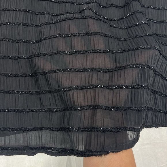 Torrid 2 Black Sheer Eyelash Stripe Short Sleeve Blouse Women’s 2X - Picture 6 of 10